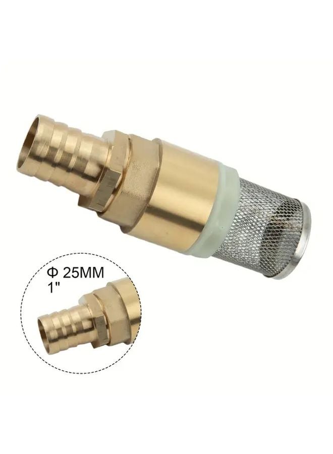Brass 1Inch Non Return Valve Suction Strainer Foot Valve With Mesh Screen Filter - Image 1