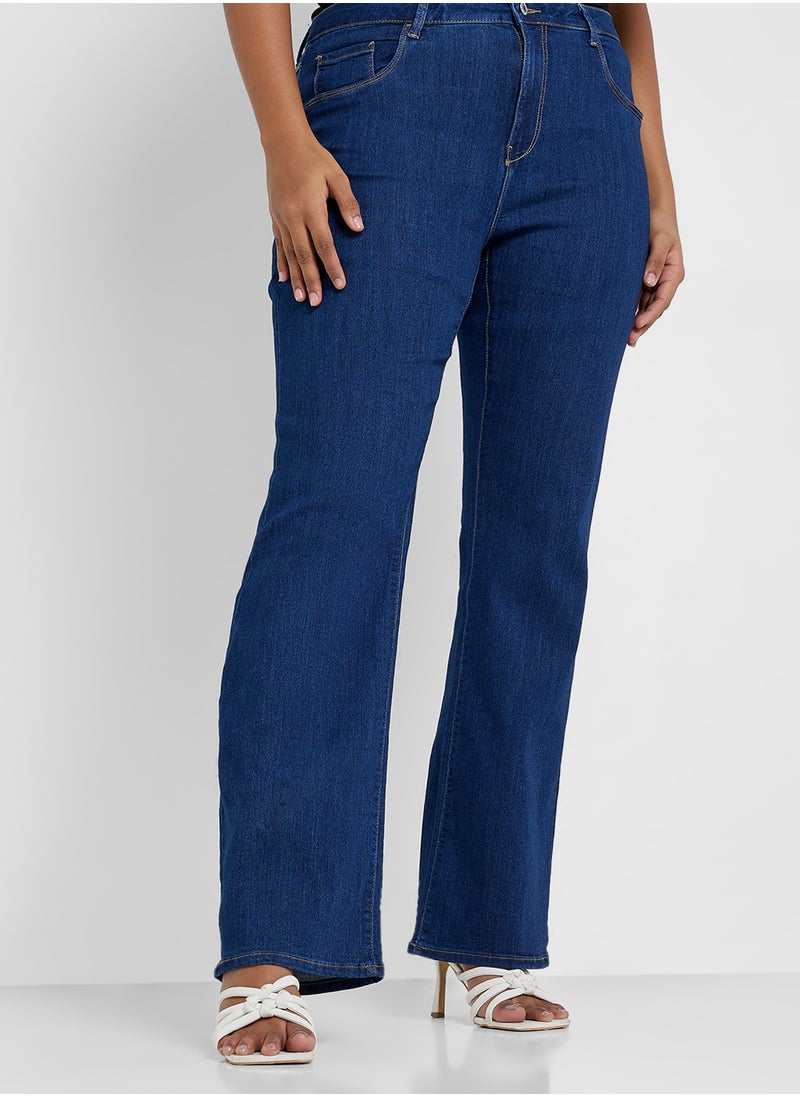 Only Carmakoma - High Waist Flared Denim Jeans - Image 1