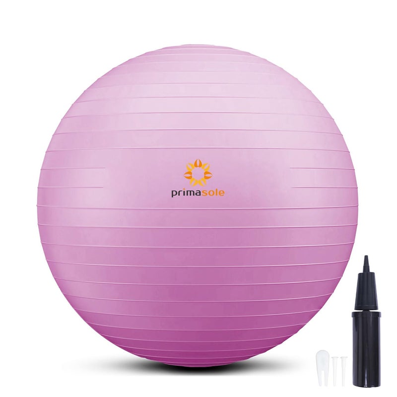 PRIMASOLE Exercise Ball for Balance Stability Fitness Workout Yoga Pilates at Home Office & Gym 65cm Nail Pink - Image 1