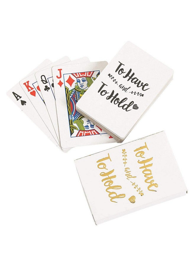 Fun Express to Have and to Hold Gold Foil Playing Cards (12 Decks Included) Wedding Party Favors - Image 1