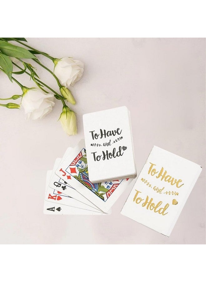 Fun Express to Have and to Hold Gold Foil Playing Cards (12 Decks Included) Wedding Party Favors - Image 2