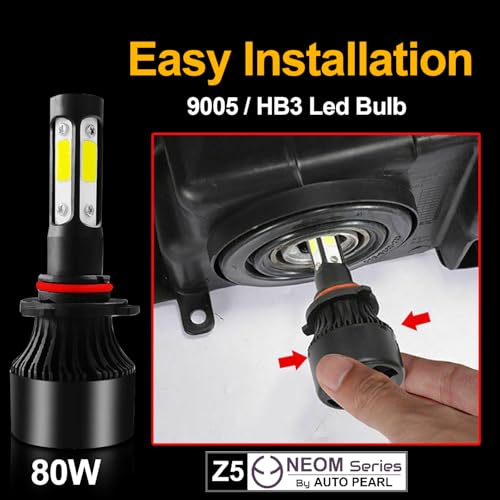 Auto Pearl 9005/HB3 LED Headlight Bulb for Car 80W 3500LM 6000k (White Light LED Headlight Bulb) compatible with FRONX DELTA 2023-2024 (Pack of 2) - Image 2