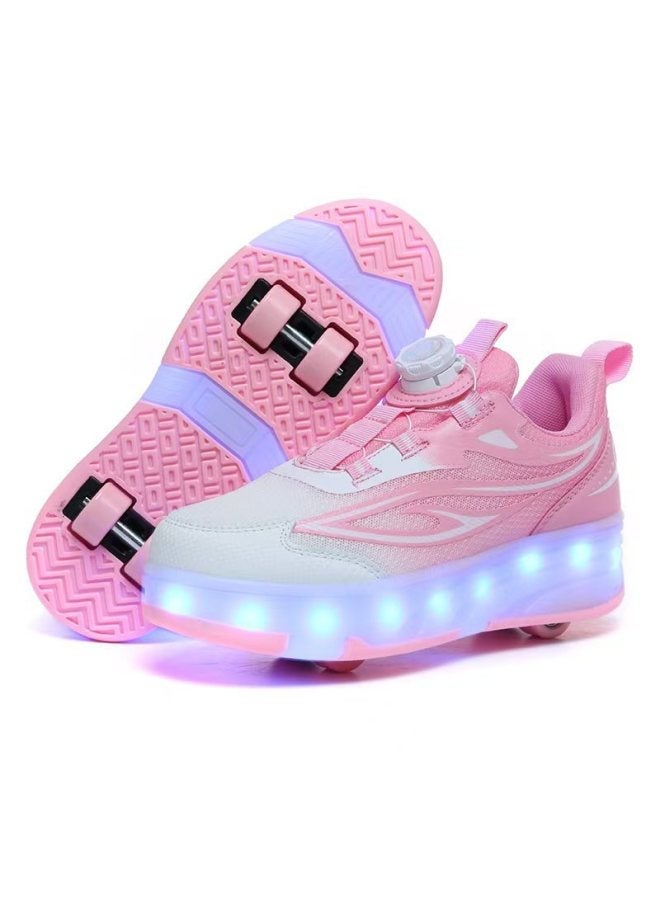MIXSNOW Runaway Shoes Boys New Children's Pulley Sneakers Roller Skates Double Wheels Girls Trend Burst Shoes - Image 1