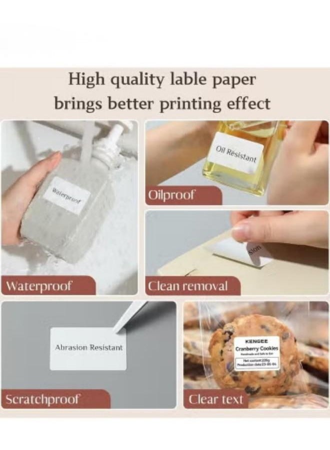 4 rolls of thermal label paper for label machine, waterproof and oil-proof, suitable for home office small business barcode printing, 120 labels/roll label tape replacement (70×50 mm white 4 rolls) - Image 2