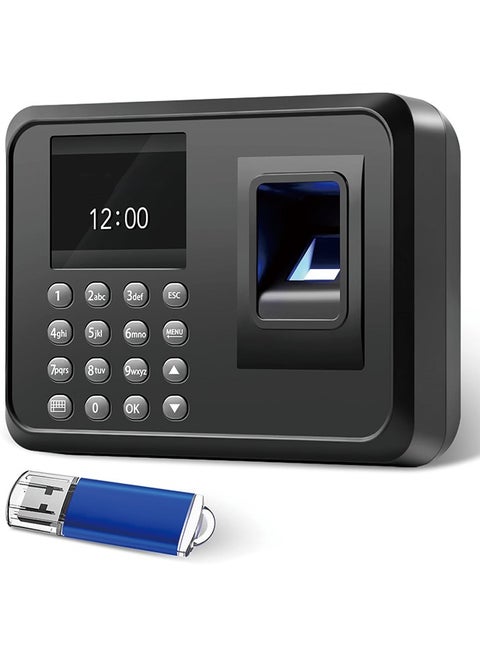 Time Clock, Fingerprint Time Clocks for Employees Small Business with Finger Scan and PIN Punching in One, 0 Monthly Fee Auto Deduct Lunch Easy Operation