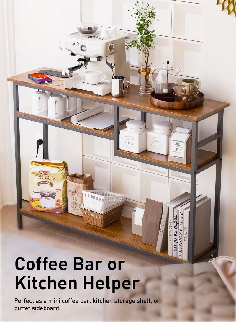 ULHYC 120cm Console Table with 4-Tier Storage Shelves, Large Entryway Organizer for Living Room, Office, Hallway, Extra Storage Space - Image 3