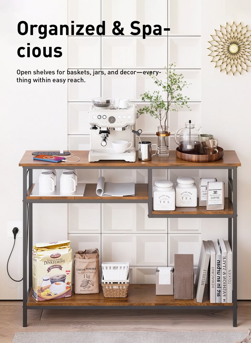 ULHYC 120cm Console Table with 4-Tier Storage Shelves, Large Entryway Organizer for Living Room, Office, Hallway, Extra Storage Space - Image 4