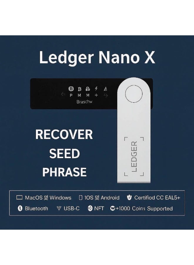 Ledger Nano X Crypto Hardware Wallet, Bluetooth, Secure Cold Wallet for Bitcoin, Ethereum, USDT, XRP and More - Image 2
