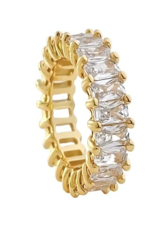 Fayrouz Jewellery Women's Stainless Steel Cubic Zirconia Wedding Ring  - Image 1