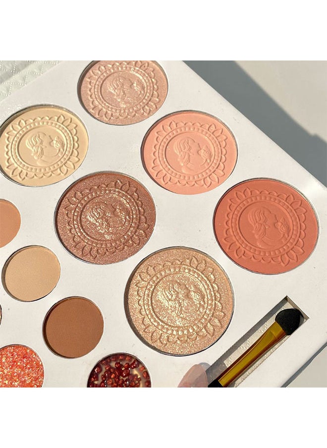 26 Colors Eyeshadow Palette Highlight Blush Pearl Matte Glitter Eyeshadow 20 Eyeshadow and 6 Contouring Palette