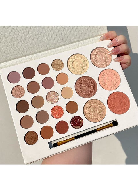 26 Colors Eyeshadow Palette Highlight Blush Pearl Matte Glitter Eyeshadow 20 Eyeshadow and 6 Contouring Palette