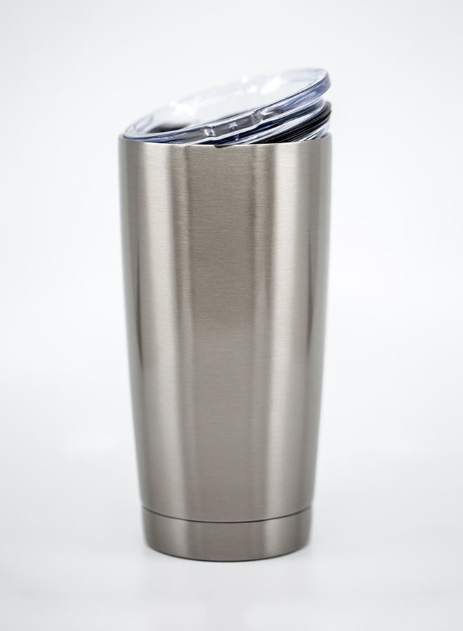 نيبمينينت كوب من الستانلس ستيل مطبوع عليه العبارة الفكاهية الساخرة "This Is My Cup Of Care Look Its Empty" فضي 15سنتيمتر - Image 3