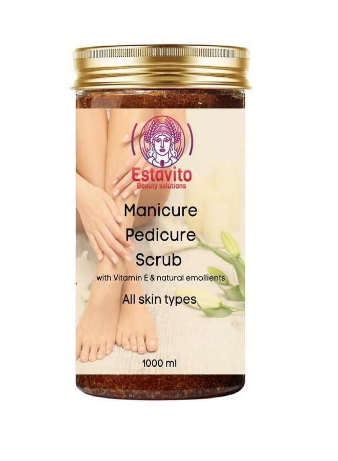 ESTAVITO Hand And Foot Scrub Gel 1000 Ml ; Soap Based ; Apricot & Grapeseed Extracts ; Exfoliates Removes Dead Skin Cells Sun Tan ; Pedicure & Manicure ; - Image 1