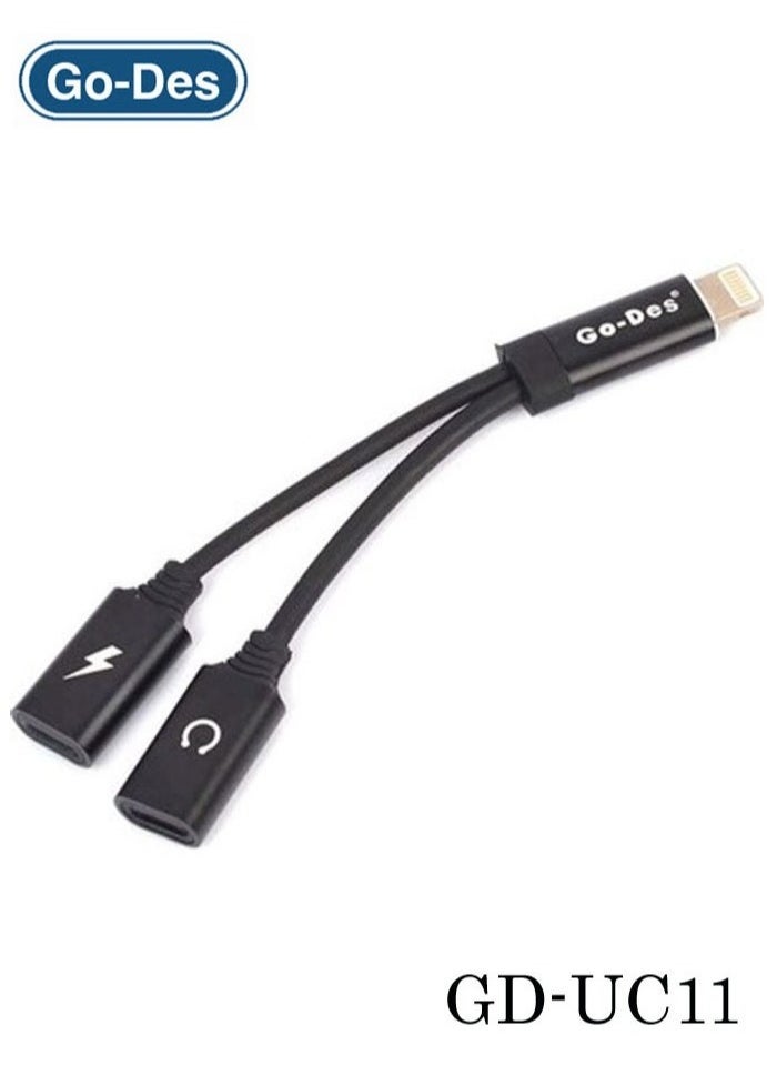 GO-DES - GD-UC11 2-in-1 Lightning Adapter with Universal Compatibility and Fast Charging Support - Image 1