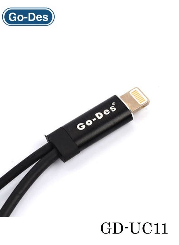 GO-DES - GD-UC11 2-in-1 Lightning Adapter with Universal Compatibility and Fast Charging Support - Image 1