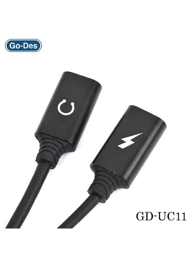 GO-DES - GD-UC11 2-in-1 Lightning Adapter with Universal Compatibility and Fast Charging Support - Image 1