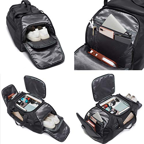 BANGE Polyester 30 Cms Travel Duffel Backpack (Bg-7088-Bl, Black) - Image 4