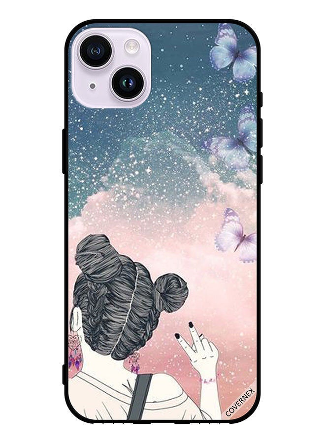 Covernex Protective Case Cover For Apple iPhone 14 Girl Making Victory Sign - Image 1