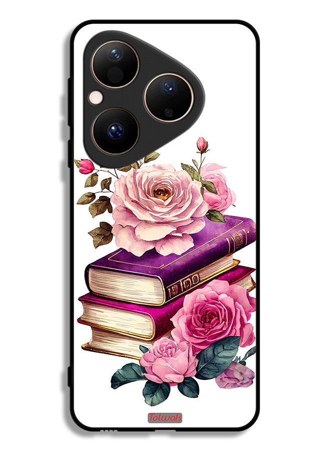 Tolwak Huawei Pura 80 Protective Case Cover Roses And Books - Image 1
