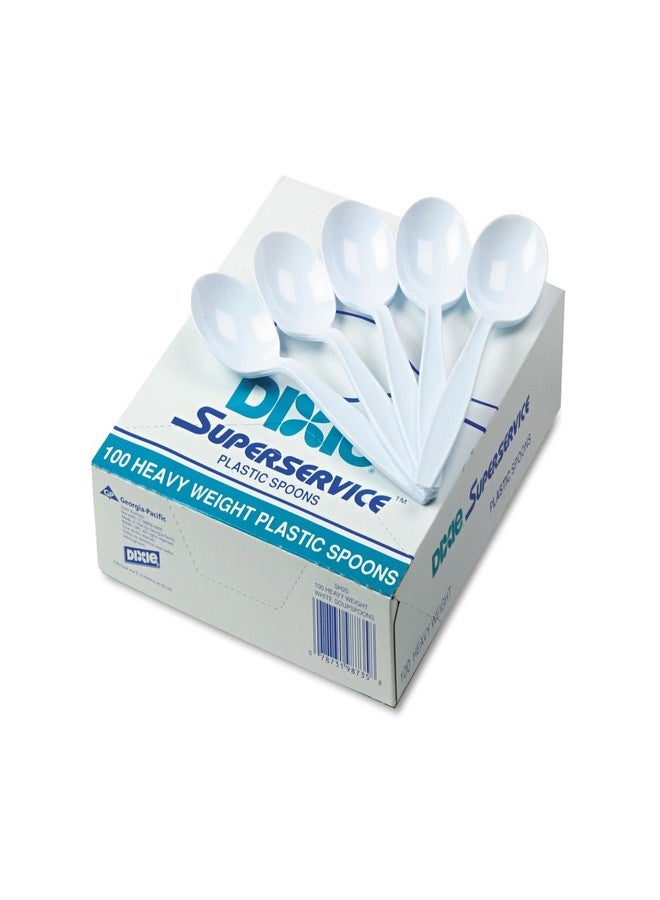 Dixie Heavyweight Plastic Spoons White, 100 ct by Dixie