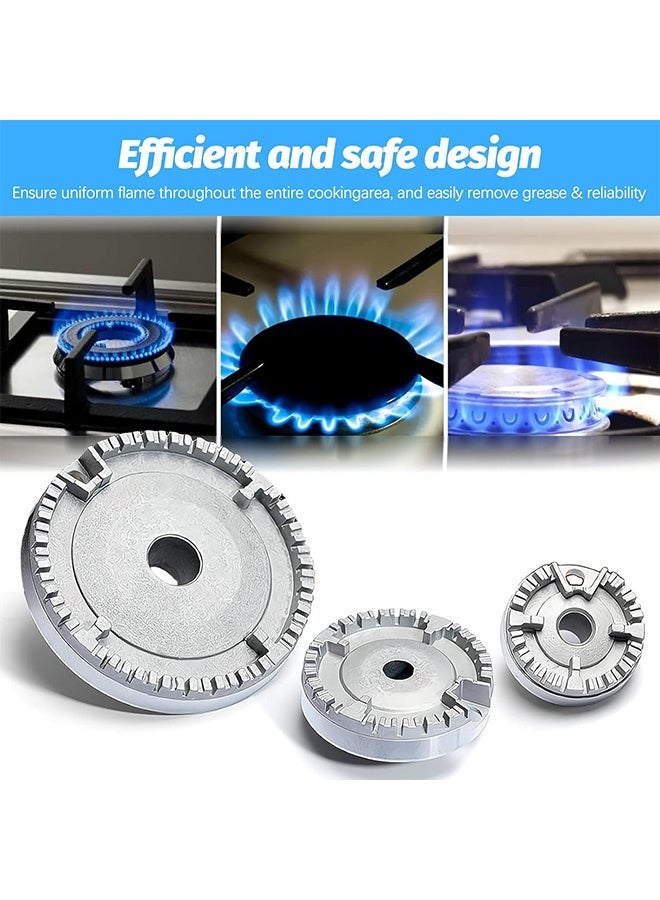 جمورو مجموعة من 4 أغطية لموقد الغاز، مجموعة قبعات الطهي، مواقد الغاز، موقد الموقد، غطاء لهب تاجي للمطبخ، مناسب لمعظم أغطية مواقد المعادن (3 أحجام) - Image 5