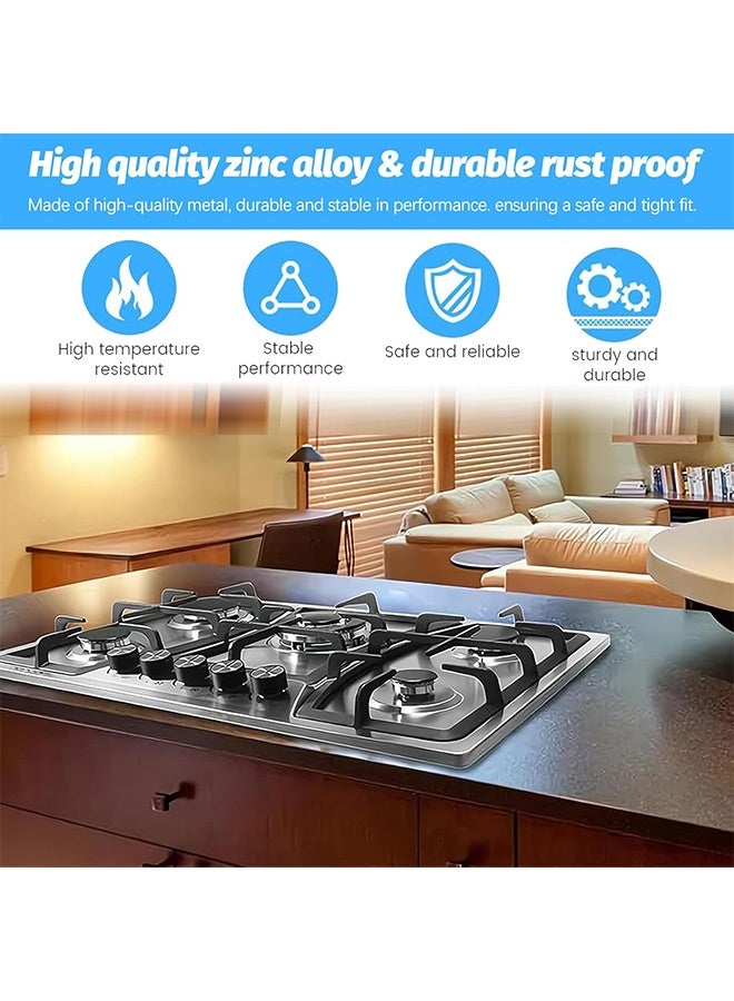 جمورو مجموعة من 4 أغطية لموقد الغاز، مجموعة قبعات الطهي، مواقد الغاز، موقد الموقد، غطاء لهب تاجي للمطبخ، مناسب لمعظم أغطية مواقد المعادن (3 أحجام) - Image 3