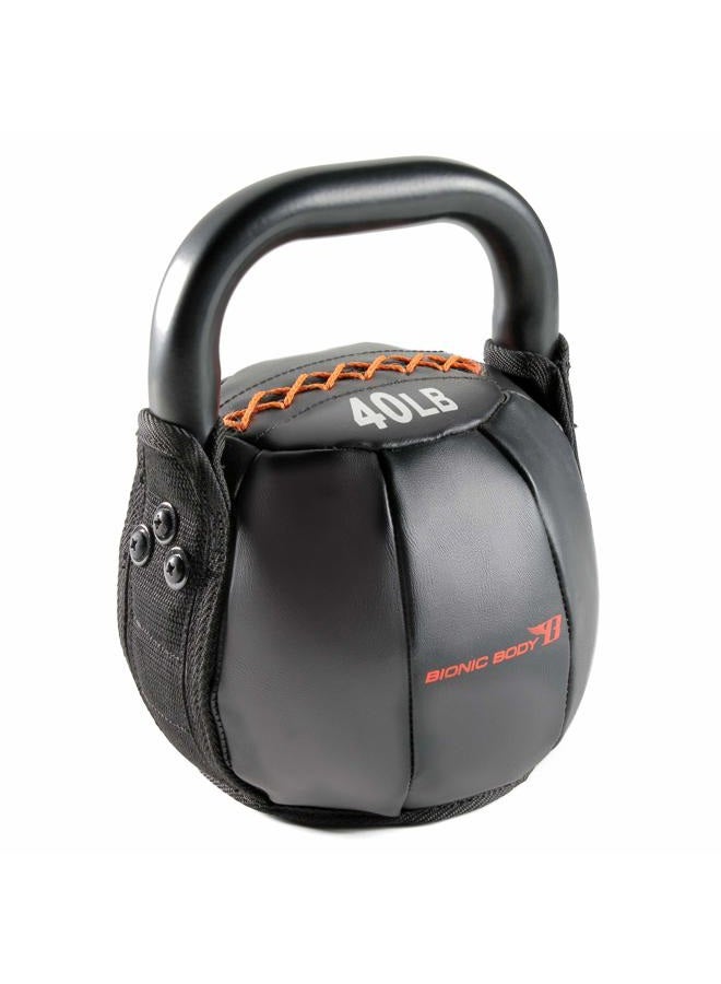 Bionic Body Soft Kettlebell with Handle for Weightlifting, Conditioning, Strength and core Training 40lb BBKB-40 - Image 1