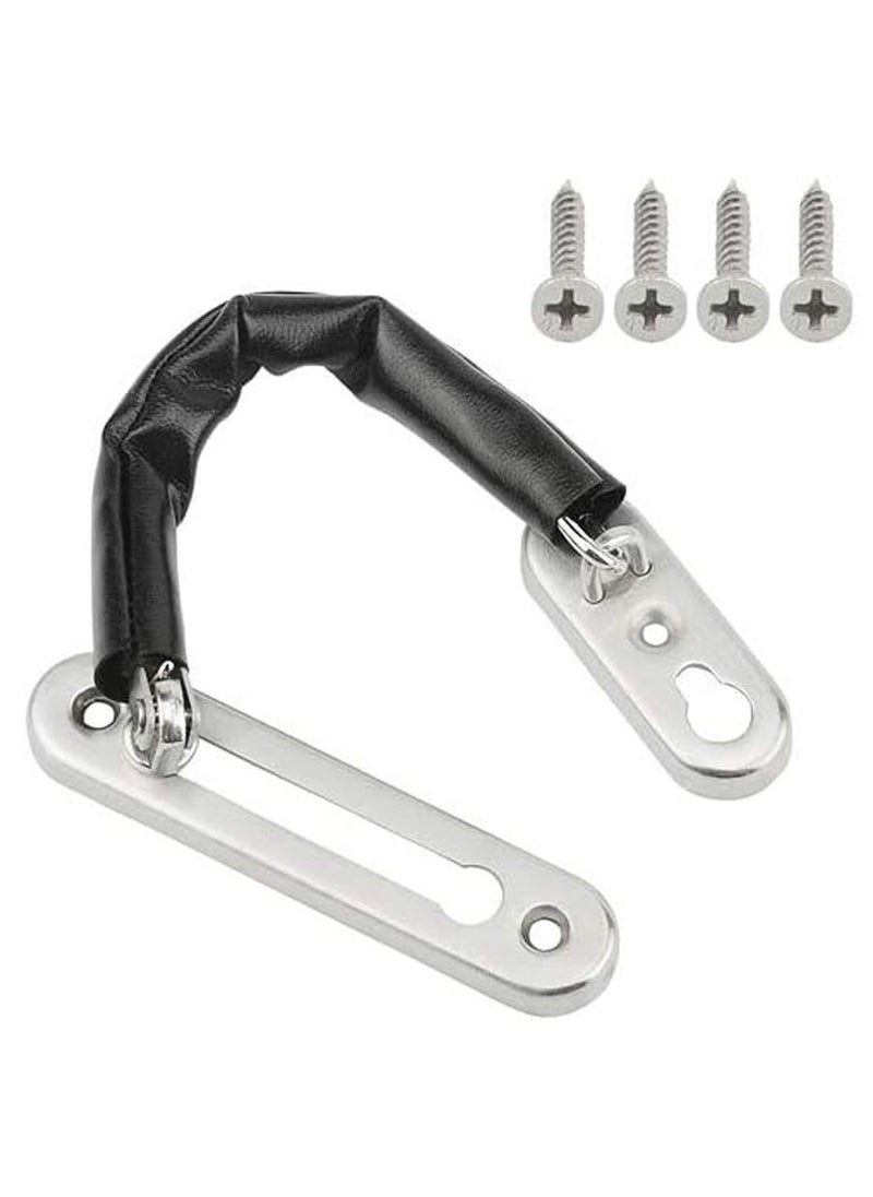 Generic Stainless Steel Chain Door Lock, Anti-Theft Push Button Lock No Drilling with Safety Spring, Home Bedroom Hotel Apartment, Sliding Security Chain Lock (Bronze)  - Image 1