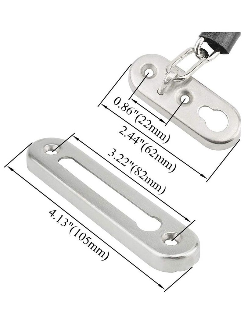 Generic Stainless Steel Chain Door Lock, Anti-Theft Push Button Lock No Drilling with Safety Spring, Home Bedroom Hotel Apartment, Sliding Security Chain Lock (Bronze)  - Image 2
