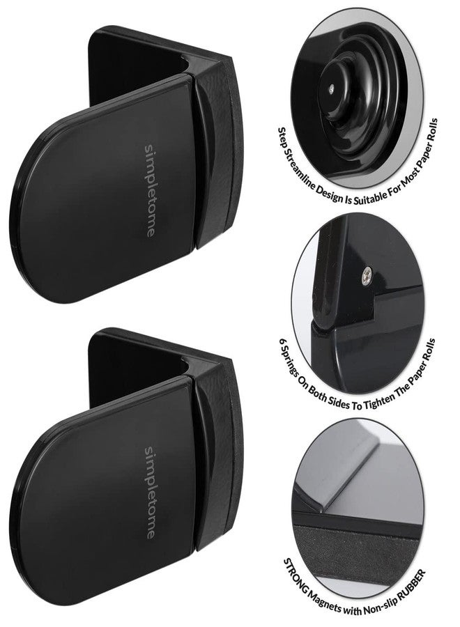 simpletome ONE Hand Tear Paper Towel Holder Magnetic for Refrigerator Kitchen Work Benches Storage Closets Grill Garage Metal Base +ABS (Black) - Image 5