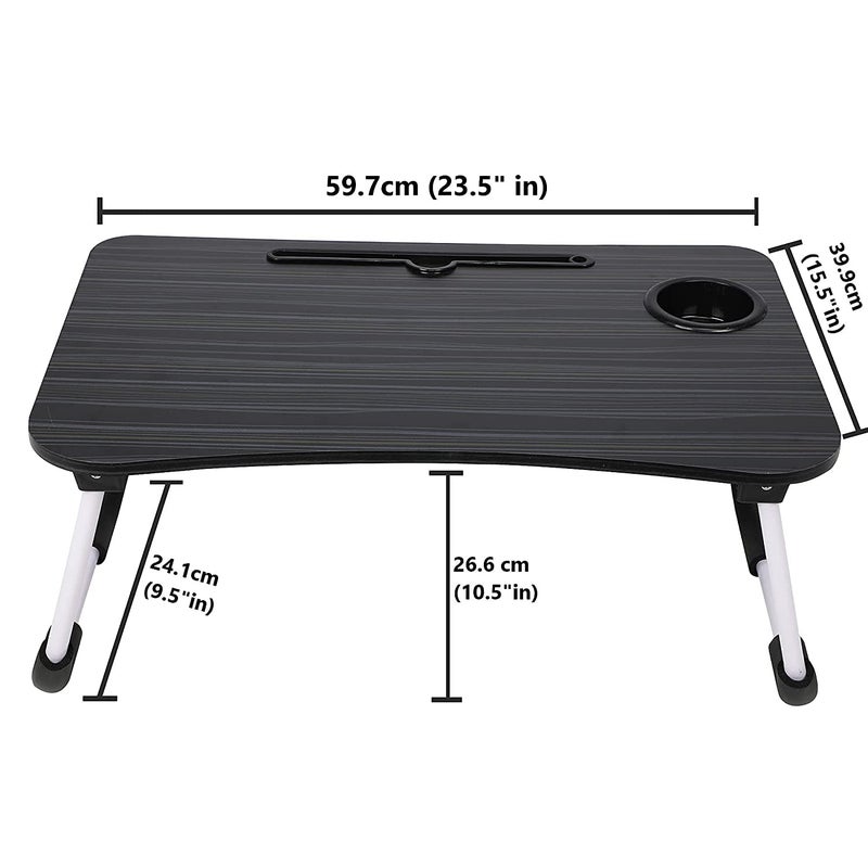 Ardith Engineered Wood Multi-Purpose Laptop Desk for Study and Reading with Foldable Non-Slip Legs Reading Table Tray/Perfect for Eating Breakfast,Working, Watching Movie On Bed (black1) - Image 3