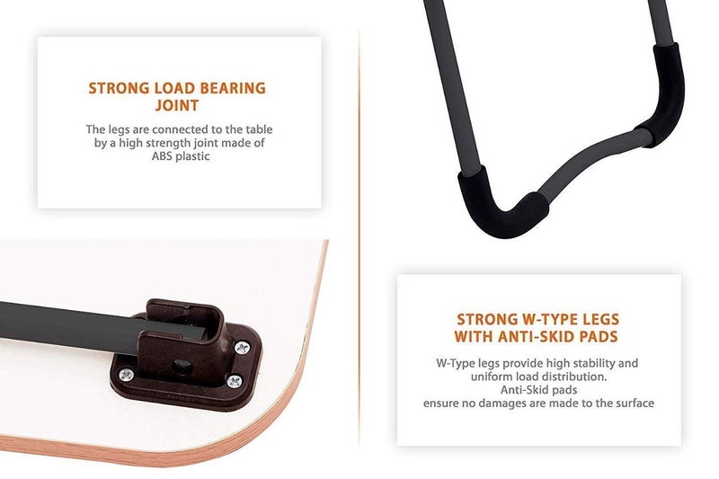 Ardith Engineered Wood Multi-Purpose Laptop Desk for Study and Reading with Foldable Non-Slip Legs Reading Table Tray/Perfect for Eating Breakfast,Working, Watching Movie On Bed (black1) - Image 5