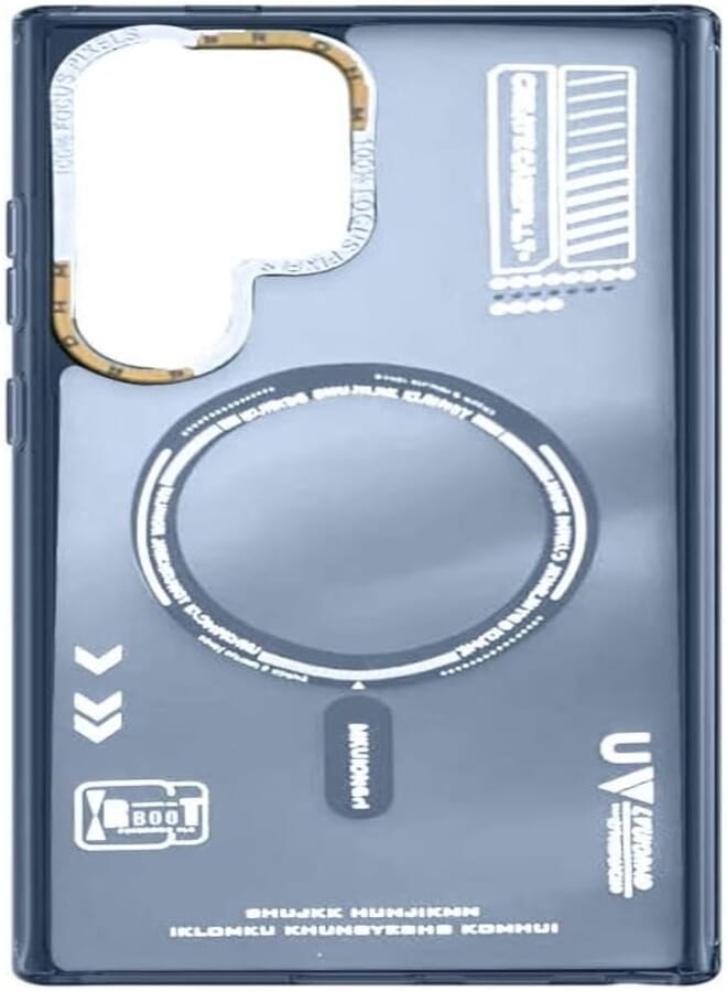 Next Store Unique Design Case Compatible with Samsung Galaxy S23 Ultra Magnetic Silicone Case Support Wireless Charging (Blue)