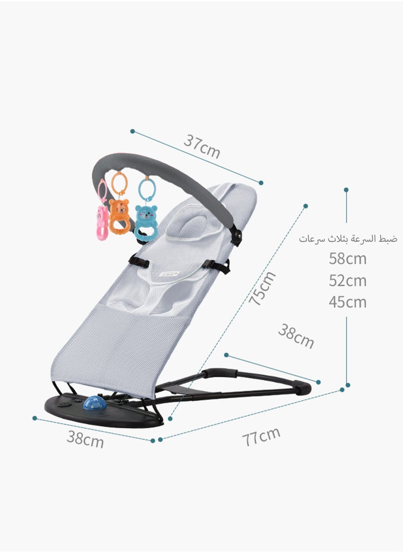 Jourvent - Luxury Portable Baby Rocking Chair with Music, Mosquito Net, Headrest, Toy Rack, and – Multifunctional, Adjustable, Skin-Friendly, and Breathable Design - Image 1