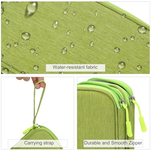 FYY Travel Cable Organizer Pouch Electronic Accessories Carry Case Portable Waterproof Double Layers All-in-One Storage Bag for Cord, Charger, Phone, Earphone Green - Image 4