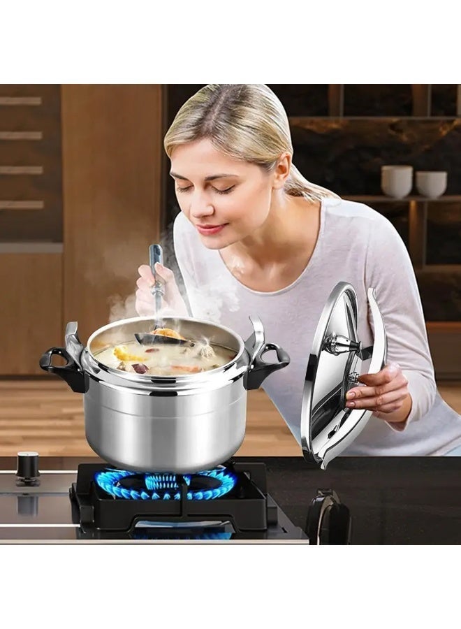 7L Large Capacity Heavy-Duty Aluminum Pressure Cooker With Fast Heat Distribution, 7-Tier Locking Lid u0026 Safety Valve System, Induction Compatible For Gas/Electric Stoves, For Family Meal Cooking, Durable u0026 Easy-Clean Design - Image 5