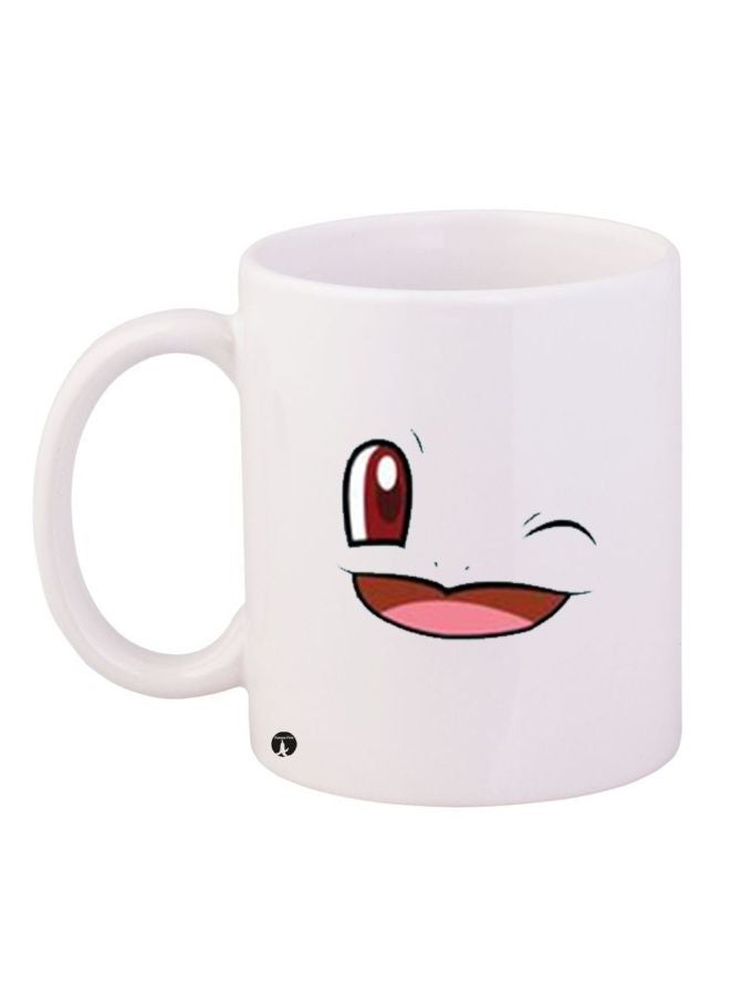 RYN Cartoon Printed Coffee Mug White/Pink 11ounce