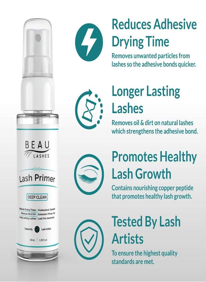 beau lashes Lash Primer For Eyelash Extensions (40ml) - To Cleanse Lashes, Promote Healthy Lash Growth & Lengthen the Life Of Individual Faux Mink Lash Extensions - Removes Makeup Residue & Mascara Oil - Image 3