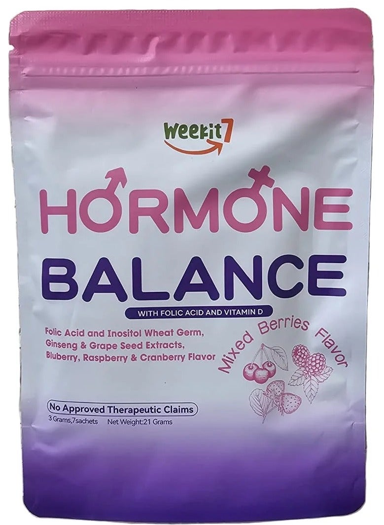 توازن الهرمونات مع حمض الفوليك وفيتامين د 3 جرام × 7 أكياس