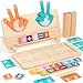 JAiiMen Montessori Learning Toys for Toddlers 24 DoubleSided Finger Counting Number Tracing Board Number BlocksSolid Pine Wood Educational Math Toy for Kids Boys Girls Ages 3 4 5 Year Old Birthday Gift - Image 3