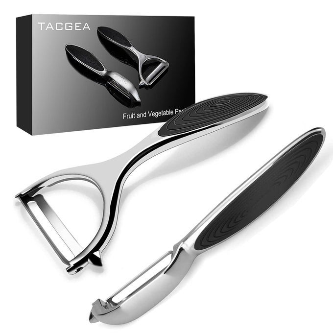 VEGETABLE PEELER FOR KITCHEN POTATO PEELERS FOR FRUIT STRAIGHT BLADE DURABLE NONSLIP HANDLE SET OF 2