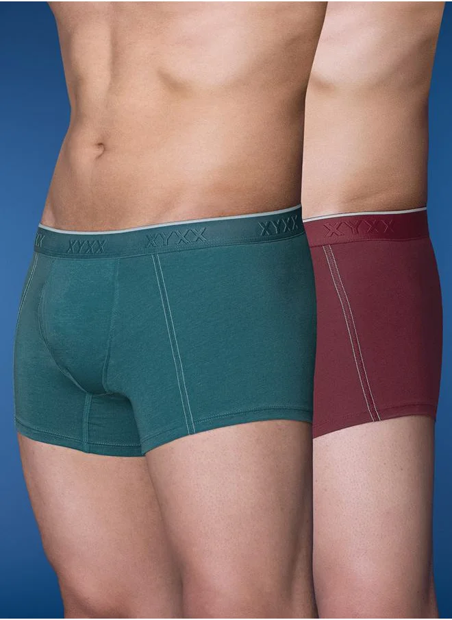 XYXX Pack of 2 - Logo Waistband Cotton Trunks by Styli
