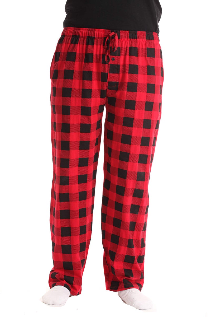 At The Buzzer Mens Buffalo Plaid Pajama Pant 14505-1A-RED-M - Image 4