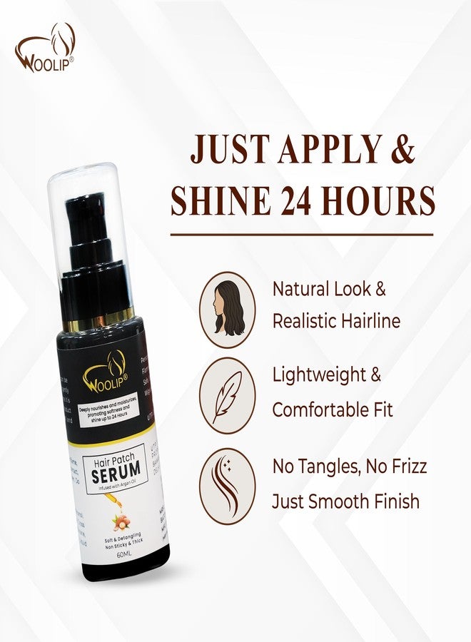 Woolip Hair Serum For Hair Patch Extensions & Wigs With Argan Oil 24 Hour Shine Smoothening Detangling Formula For Natural Look Lightweight Care 60 Ml - Image 2