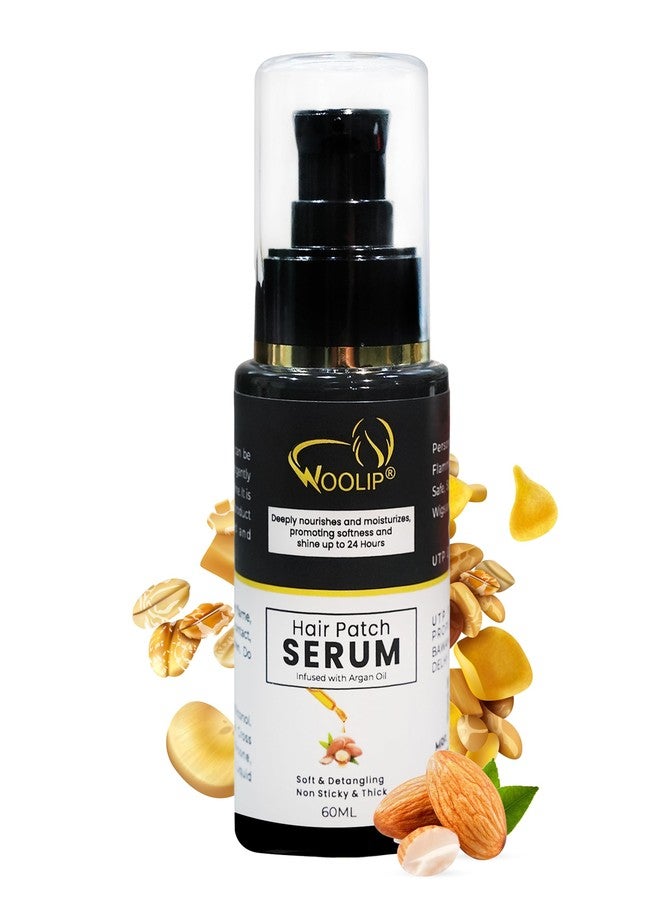 Woolip Hair Serum For Hair Patch Extensions & Wigs With Argan Oil 24 Hour Shine Smoothening Detangling Formula For Natural Look Lightweight Care 60 Ml - Image 1