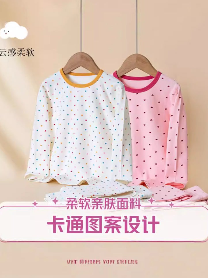 New Children'S Thermal Underwear Set, Boys' Pure Cotton Loungewear Set, Girls' Thermal Underwear - Image 2
