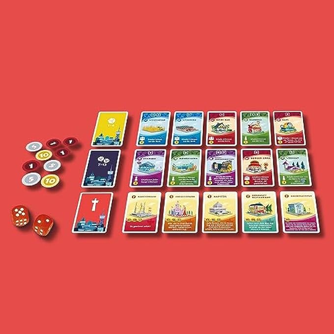 KOSMOS 683344 Machi Koro  The New City Quick Assembly  Lots of Fun Compact Game with Cards and Dice for 2 to 4 People from 8 Years Board Game - Image 5