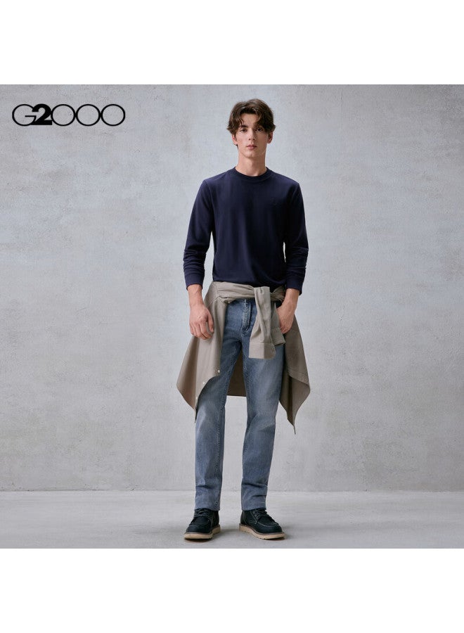 G2000 Men's Autumn Winter Printed Logo Brushed Comfortable Long Sleeve T-shirt With Multi-directional Stretch, Mall Edition - Image 4