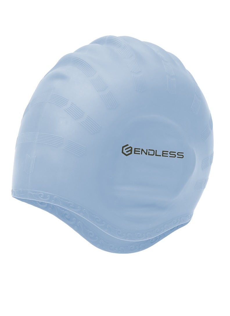 ENDLESS  Comfortable Silicon Swimming Cap with Ergonomic Ear Pockets | Fully Elastic Waterproof Cap for Long and Short Hair with Thicker Edge | For Women and Men  - Image 1