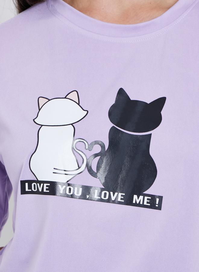 Take Two Purple Graphic Print Regular Fit T-Shirt - Image 4